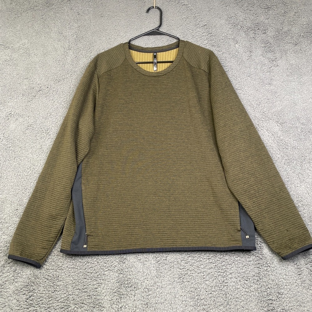 REI Active Pursuits Long Sleeve Crew Olive Green Shirt Mens XL Zip Pocket 140873